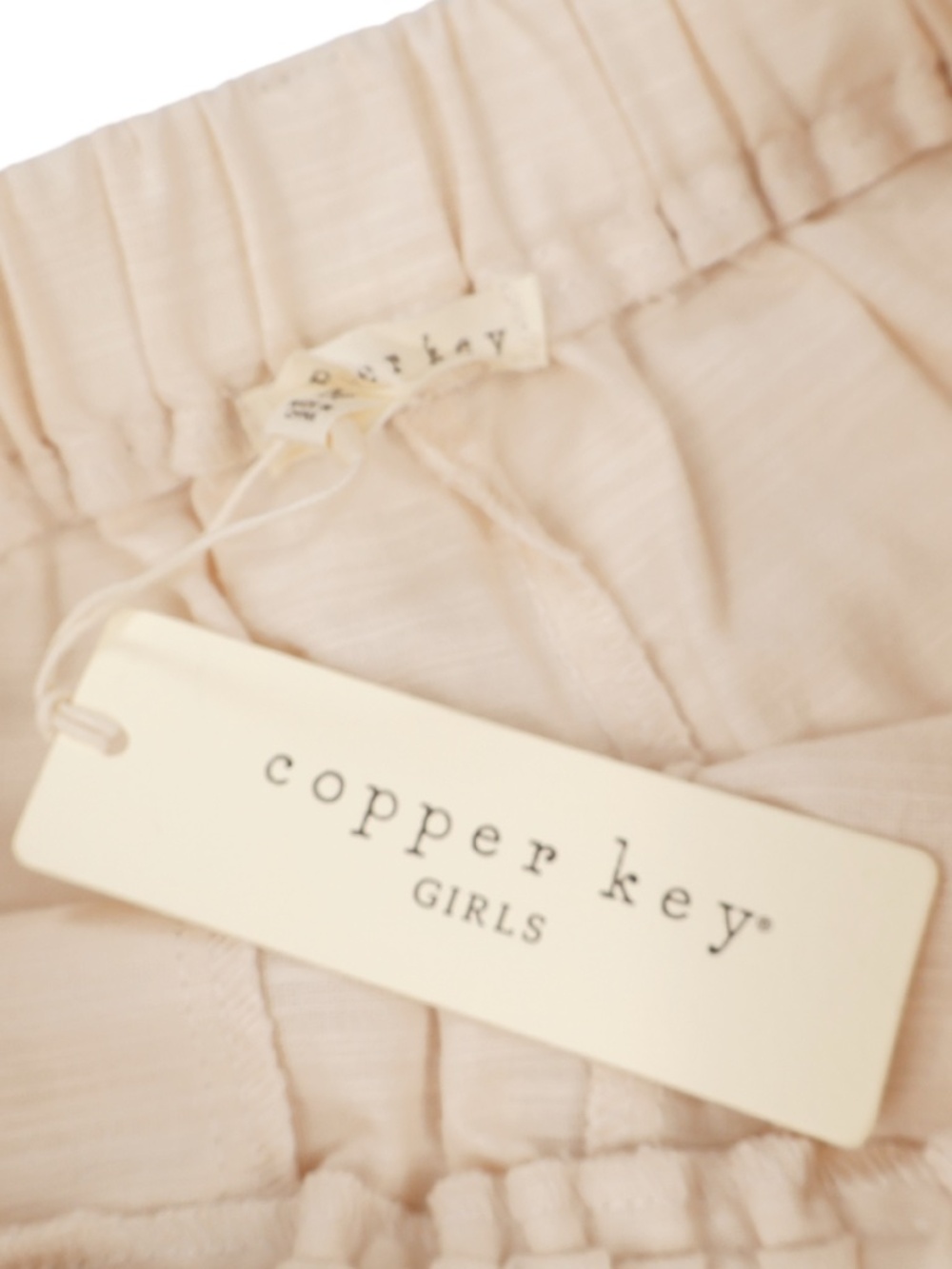 Copper Key Beige Paperbag Waist Shorts Size M NWT Neutral Linen Look - Picture 8 of 8
